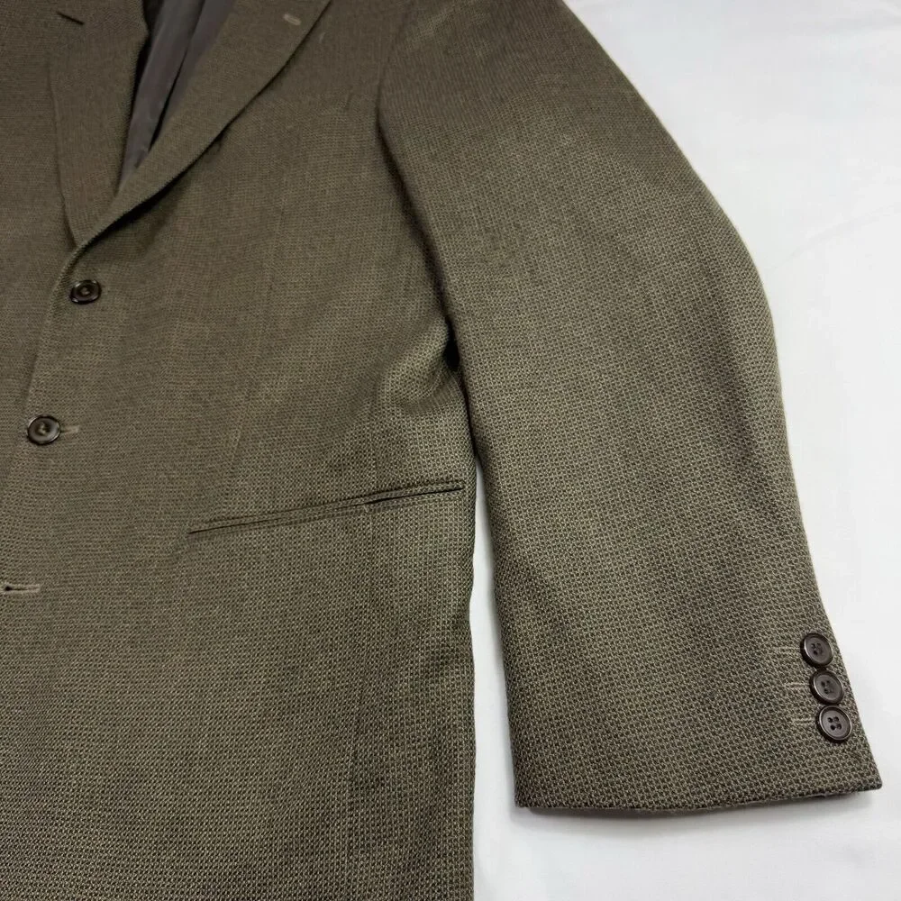 Gian Franco Ruffini Tweed Lambswool Mens 46R Jacket Herringbone Plaid Sportcoat
